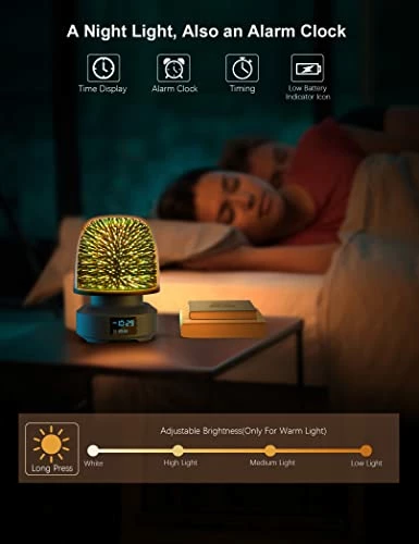 Deals π― Night Light Bluetooth Speaker - 360Β° Rotation 3D Glass Starry NightLight With Alarm Clock, 7 Color Changing Dimmable Table Lamp For Bedroom, β Christmas Gifts Idea For Teen Boys π§ Girls Baby 360 Rotation 3d Glass Starry Night Light β 6 Deals π― Night Light Bluetooth Speaker - 360Β° Rotation 3D Glass Starry NightLight With Alarm Clock, 7 Color Changing Dimmable Table Lamp For Bedroom, β Christmas Gifts Idea For Teen Boys π§ Girls Baby 360 Rotation 3d Glass Starry Night Light β - Image 4