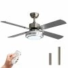 Discount ✔️ Warmiplanet 52 Inch Ceiling Fan With Lights Remote Control For Bedroom,Living Room, Office, Basement, Kitchen, Dining Room, Brushed Nickel (4-Blades) 🔥 -Lighting & Ceiling Fans Shop 41AkO0voxkL
