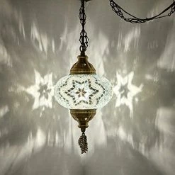 Cheap ❤️ (8 Colors) Turkish Moroccan Mosaic Swag Plug In Pendant Ceiling Hanging Light With 15feet Cord Decorated Chain & North American Plug (Multicolor - 6" Diameter) 😉 -Lighting & Ceiling Fans Shop 41BQu8mPHbL. AC