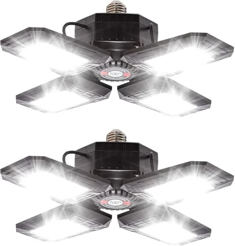 Coupon π₯° 2 - Pack LED Garage Lights 120W - 6500K Garage Lights Ceiling LED, 12000LM Deformable LED Garage Lighting Fixture, Shop Lights For Garage, Basement, Barn, High Bay Ligh π€© 3 Coupon π₯° 2 - Pack LED Garage Lights 120W - 6500K Garage Lights Ceiling LED, 12000LM Deformable LED Garage Lighting Fixture, Shop Lights For Garage, Basement, Barn, High Bay Ligh π€©