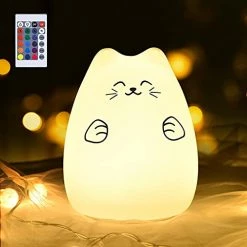 Best reviews of 🧨 CUTE KITTY NIGHT LIGHT, GoLine Gifts For 👩 Women Teen 👧 Girls Baby,Night Lights For Kids Bedroom, Cute 🎅 Christmas Kitty Silicone Nightlights For Children Toddler.(MULTICOLOR LIGHT) Fortune Cat 🎉 -Lighting & Ceiling Fans Shop 41BkK2unsL