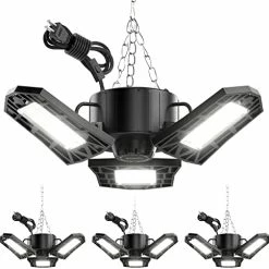 Best deal ✔️ Reelicht 2 Pack Plug In Garage Lights, Deformable LED Shop Light With 3 Adjustable Panels, 60W 6000LM 6500K, Linkable Garage Ceiling Light Fixtures, For Garage, Basement (Built-in ON/Off Switch) 3 Panels 🧨 -Lighting & Ceiling Fans Shop 41C 1OHgzhL. AC