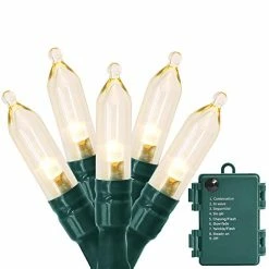 Flash Sale 🌟 Christmas Lights, Battery Operated String Lights 18ft 50 LED 8 Modes LED Mini Lights With Timer For 🎄 Christmas Tree Wreath Party Home Indoor Outdoor Decor, Waterproof, Warm White Green Wire Warm White 🌟