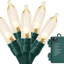 Flash Sale 🌟 Christmas Lights, Battery Operated String Lights 18ft 50 LED 8 Modes LED Mini Lights With Timer For 🎄 Christmas Tree Wreath Party Home Indoor Outdoor Decor, Waterproof, Warm White Green Wire Warm White 🌟 -Lighting & Ceiling Fans Shop 41CgmNFxAdL. AC