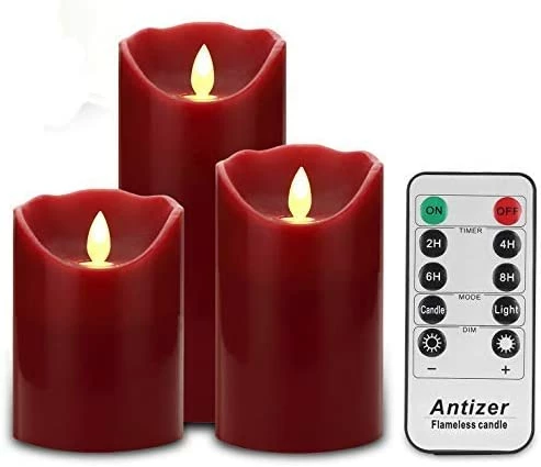 Buy π Antizer Flameless Candles 4" 5" 6" Set Of 3 Ivory Dripless Real Wax Pillars Include Realistic Dancing LED Flames And 10-Key Remote Control With 24-Hour Timer Function 400+ Hours By 2 AA Batteries Burgundy βοΈ 10 Buy π Antizer Flameless Candles 4" 5" 6" Set Of 3 Ivory Dripless Real Wax Pillars Include Realistic Dancing LED Flames And 10-Key Remote Control With 24-Hour Timer Function 400+ Hours By 2 AA Batteries Burgundy βοΈ - Image 8