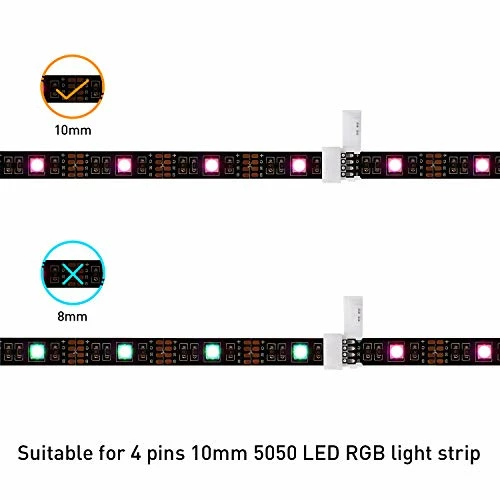 Best Sale ๐ LED Strip Connector Kit For 5050 10mm 4Pin,Includes 8 Types Of Solderless LED Strip Accessories,Provides Most Parts For DIY ๐ 4 Best Sale ๐ LED Strip Connector Kit For 5050 10mm 4Pin,Includes 8 Types Of Solderless LED Strip Accessories,Provides Most Parts For DIY ๐ - Image 2