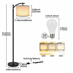 Best reviews of 🎉 Floor Lamp For Living Room With 3 Color Temperatures LED Bulb, Standing Lamp Tall Industrial Floor Lamp Reading For Bedroom, Office (9W LED Bulb, Beige Lampshade Included) -Black Oil-rubbed Bronze 😍 -Lighting & Ceiling Fans Shop 41F4k06VNDL