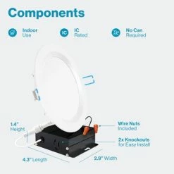 Outlet 🧨 24 Pack 6 Inch Ultra Thin LED Recessed Ceiling Lights Slim, 6000K Daylight Deluxe, Dimmable 14W=100W, 850 LM, Baffle Trim Damp Rated, Canless Wafer Thin With Junction Box ⭐ -Lighting & Ceiling Fans Shop 41FC1QJVisL