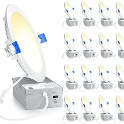 Best deal 🎉 16 Pack Ultra-Thin LED Recessed Lighting 6 Inch 5CCT With Junction Box, 2700K-5000K Selectable, 12W 110W Eqv, Dimmable Can-Killer Downlight, 1050LM High Brightness - ETL&Energy Star 6000k - Clear Whit 🥰 -Lighting & Ceiling Fans Shop 41FINeis77L. AC
