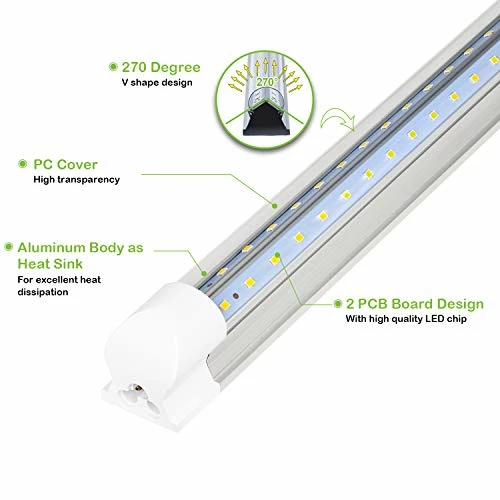 Wholesale π 4FT LED Shop Light, V Shape Integrated T8 LED Tube Light, 5200LM, 40W, 6500K Super Bright White,high Output Linkable Shop Lights W/ Built-in ON/Off Switch For Warehouse, ETL, 10 Pac π 6 Wholesale π 4FT LED Shop Light, V Shape Integrated T8 LED Tube Light, 5200LM, 40W, 6500K Super Bright White,high Output Linkable Shop Lights W/ Built-in ON/Off Switch For Warehouse, ETL, 10 Pac π - Image 4