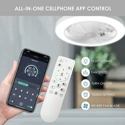 Outlet 😀 Low Profile Ceiling Fan - 19.7" Smart Bladeless Ceiling Fans With Light And Remote,3 Colors Dimmable LED 6 Speeds 8 Blades Enclose Ceiling Fans With Light For Adult Kids Living Room Bedroom Black ✨ 18 Outlet 😀 Low Profile Ceiling Fan - 19.7" Smart Bladeless Ceiling Fans With Light And Remote,3 Colors Dimmable LED 6 Speeds 8 Blades Enclose Ceiling Fans With Light For Adult Kids Living Room Bedroom Black ✨ -Lighting & Ceiling Fans Shop 41Fb8tOr49L