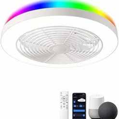 Outlet 😀 Low Profile Ceiling Fan - 19.7" Smart Bladeless Ceiling Fans With Light And Remote,3 Colors Dimmable LED 6 Speeds 8 Blades Enclose Ceiling Fans With Light For Adult Kids Living Room Bedroom Black ✨ 25 Outlet 😀 Low Profile Ceiling Fan - 19.7" Smart Bladeless Ceiling Fans With Light And Remote,3 Colors Dimmable LED 6 Speeds 8 Blades Enclose Ceiling Fans With Light For Adult Kids Living Room Bedroom Black ✨ -Lighting & Ceiling Fans Shop 41Gf13KE4L. AC
