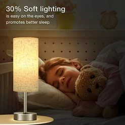 Hot Sale 🧨 Touch Table Lamps For Bedroom Nightstand - Bedside Lamps With USB-C USB-A Charging Ports White, 3 Way Dimmable Control Small Lamp Fabric Shade Silver Base For Bedroom, Office, Living Room, Reading 🎁 -Lighting & Ceiling Fans Shop 41H1hDfY9pL