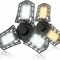 Best deal 🔥 2-Pack 3CCT LED Garage Light With 3 Deformable Panels, 60W 6000LM With E26/27 Medium Base, 3000K/4000K/6000K Selectable Triple LED Garage Lighting, Screw In LED Tri Light For Attic, Basement(Black) 🎉 -Lighting & Ceiling Fans Shop 41HURRdgCfL. AC