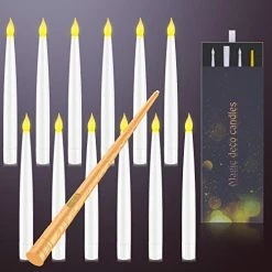 Best deal 🥰 Flameless Candles With Magic Wand Remote, 6.6" Hanging Window Candles Battery Operated Candles Flickering Floating Candles Electric LED Taper Candles For Home Wedding Party ❄ Christmas Decor (12 Pack) ✨ -Lighting & Ceiling Fans Shop 41I2LJFrCgL. AC