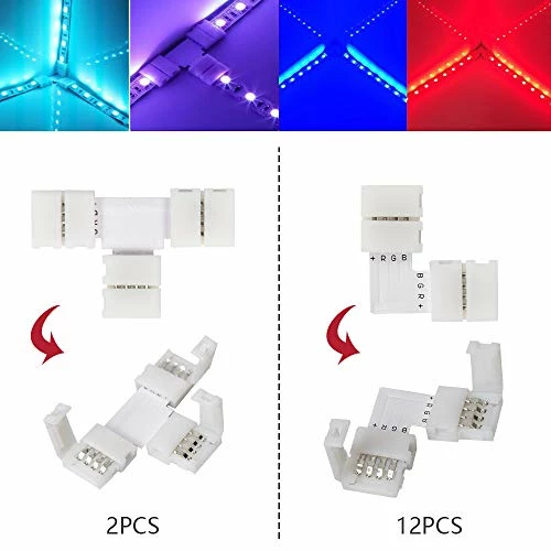 Best Sale ๐ LED Strip Connector Kit For 5050 10mm 4Pin,Includes 8 Types Of Solderless LED Strip Accessories,Provides Most Parts For DIY ๐ 6 Best Sale ๐ LED Strip Connector Kit For 5050 10mm 4Pin,Includes 8 Types Of Solderless LED Strip Accessories,Provides Most Parts For DIY ๐ - Image 4