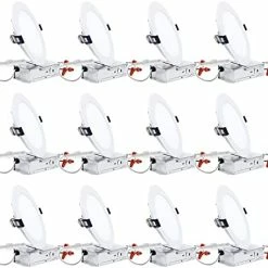 Discount 🔔 12-Pack 6 Inch LED Recessed Lighting With Junction Box, CRI90, 5CCT Dimmable Ultra-Thin Recessed Downlight, 2700K3000K3500K4000K5000K Color Temperature Selectable, ETL & ES Cool White (4000k) 🔥 -Lighting & Ceiling Fans Shop 41IwfwHqUxL. AC