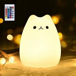 Best reviews of 🧨 CUTE KITTY NIGHT LIGHT, GoLine Gifts For 👩 Women Teen 👧 Girls Baby,Night Lights For Kids Bedroom, Cute 🎅 Christmas Kitty Silicone Nightlights For Children Toddler.(MULTICOLOR LIGHT) Fortune Cat 🎉 -Lighting & Ceiling Fans Shop 41JimW0Ot7L