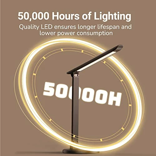 Discount ๐งจ LED Desk Lamp, Soysout Eye-Caring Table Lamp With USB Charging Port, 5 Lighting Modes With 7 Brightness Levels, Touch Control, 12W (Black) ๐ฅ 4 Discount ๐งจ LED Desk Lamp, Soysout Eye-Caring Table Lamp With USB Charging Port, 5 Lighting Modes With 7 Brightness Levels, Touch Control, 12W (Black) ๐ฅ - Image 2