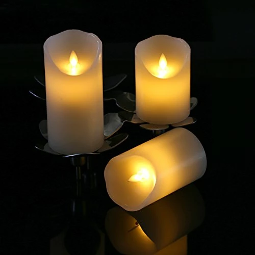 Buy π Antizer Flameless Candles 4" 5" 6" Set Of 3 Ivory Dripless Real Wax Pillars Include Realistic Dancing LED Flames And 10-Key Remote Control With 24-Hour Timer Function 400+ Hours By 2 AA Batteries Burgundy βοΈ 5 Buy π Antizer Flameless Candles 4" 5" 6" Set Of 3 Ivory Dripless Real Wax Pillars Include Realistic Dancing LED Flames And 10-Key Remote Control With 24-Hour Timer Function 400+ Hours By 2 AA Batteries Burgundy βοΈ - Image 3
