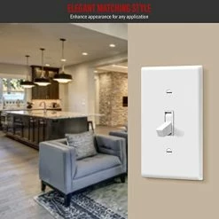 Flash Sale 😍 Toggle Light Switch Wall Plate Cover, Size 1-Gang 4.50" X 2.76", Unbreakable Polycarbonate Thermoplastic, 8811-W-10PCS, White (10 Pack) 👍 -Lighting & Ceiling Fans Shop 41L4OTjcyHL