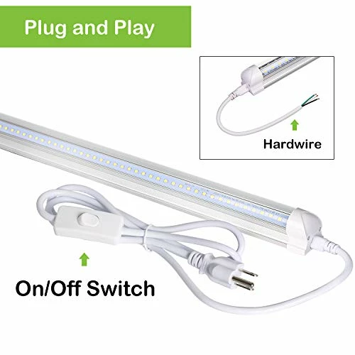 Wholesale π 4FT LED Shop Light, V Shape Integrated T8 LED Tube Light, 5200LM, 40W, 6500K Super Bright White,high Output Linkable Shop Lights W/ Built-in ON/Off Switch For Warehouse, ETL, 10 Pac π 4 Wholesale π 4FT LED Shop Light, V Shape Integrated T8 LED Tube Light, 5200LM, 40W, 6500K Super Bright White,high Output Linkable Shop Lights W/ Built-in ON/Off Switch For Warehouse, ETL, 10 Pac π - Image 2