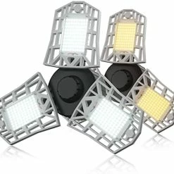 Best deal 🔥 2-Pack 3CCT LED Garage Light With 3 Deformable Panels, 60W 6000LM With E26/27 Medium Base, 3000K/4000K/6000K Selectable Triple LED Garage Lighting, Screw In LED Tri Light For Attic, Basement(Black) 🎉 -Lighting & Ceiling Fans Shop 41LxPqBazJL. AC