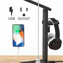 Best Pirce ✨ LED Desk Lamp, Drevet Desk Light With 1 USB Charging Port And 2 AC Power Outlet, 3 Lighting Modes, 3 Level Brightness,1H Timer, Touch Control, Eye-Caring Home Office Foldable Table Lamp (Black) Black-1 Usb ⌛ -Lighting & Ceiling Fans Shop 41M6cKmjUxL. AC