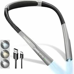 Coupon 🎁 LED Neck Reading Light, Book Light For Reading In Bed, 3 Colors, 6 Brightness Levels, Bendable Arms, Rechargeable, Long Lasting, Perfect For Reading, Knitting, Camping, Repairing New Pink 🔥 -Lighting & Ceiling Fans Shop 41MONAtDMYL. AC