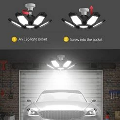 Buy 🔥 LED Garage Light, 120W Beyond Bright Deformable LED Garage Lights Ceiling Led Shop Lights With 6 Adjustable Panels, 12000LM 6500K E26 Garage Lighting For Garage, Basement, Barn, Workshop, 2 Pack 1. 2 Pack 120w 👍 -Lighting & Ceiling Fans Shop 41Mko0HAS5L