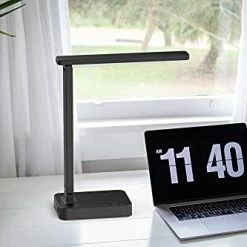 Best Pirce ✨ LED Desk Lamp, Drevet Desk Light With 1 USB Charging Port And 2 AC Power Outlet, 3 Lighting Modes, 3 Level Brightness,1H Timer, Touch Control, Eye-Caring Home Office Foldable Table Lamp (Black) Black-1 Usb ⌛ -Lighting & Ceiling Fans Shop 41Mm8tALRFL