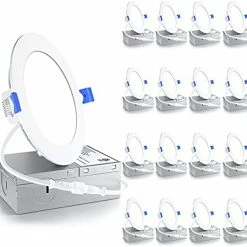 Best deal 🎉 16 Pack Ultra-Thin LED Recessed Lighting 6 Inch 5CCT With Junction Box, 2700K-5000K Selectable, 12W 110W Eqv, Dimmable Can-Killer Downlight, 1050LM High Brightness - ETL&Energy Star 6000k - Clear Whit 🥰 -Lighting & Ceiling Fans Shop 41Ng4QOoUFL. AC 1