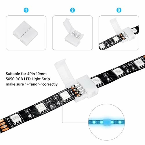 Brand new 🔥 WENHSIN 10Packs 4-Pin RGB LED Light Strip Connectors 10mm Unwired Gapless Solderless Adapter Terminal Extension For SMD 5050 Multicolor LED Strip (10Pack 4PIN RGB Connector) 🔥 4 Brand new 🔥 WENHSIN 10Packs 4-Pin RGB LED Light Strip Connectors 10mm Unwired Gapless Solderless Adapter Terminal Extension For SMD 5050 Multicolor LED Strip (10Pack 4PIN RGB Connector) 🔥 - Image 2