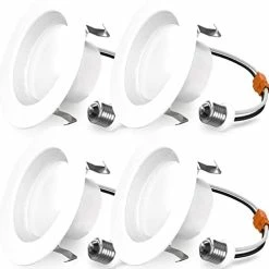 Promo 🧨 5/6 Inch LED Can Lights Retrofit Recessed Lighting, Baffle Trim, Dimmable, 3000K Warm White, 13W=75W, 965 LM, Damp Rated, Replacement Conversion Kit – UL Energy Star Listed 4 Pack ⌛ -Lighting & Ceiling Fans Shop 41NnjCEZhL. AC
