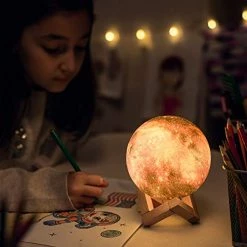 Cheap 😍 3D Galaxy Moon Lamp - Cool Night Light For Kids Bedrooms - 16 Colors, Touch/Remote Control, Wood Stand - Space Gift For 9 10 11 12 Old Girl, Room Decor For Teen 👧 Girls (4.7 Inch) ❤️ -Lighting & Ceiling Fans Shop 41NpAjjKVHL