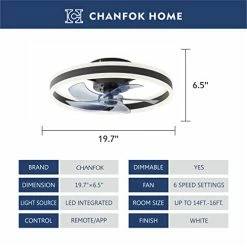 Best deal 🎉 Low Profile Ceiling Fan With Light - Modern Flush Mount Enclosed Ceiling Fan 19.7" LED Dimmable Bladeless Ceiling Fans With Remote Control,Smart 3 Light Color And 6 Speeds Gold 😉 -Lighting & Ceiling Fans Shop 41NpJ7HPlrL