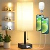 Coupon 🎁 Aooshine Bedside Table Lamp With 3 Levels Brightness - 2700/3500/5000K Small Lamp With USB C+A Ports, Nightstand Lamp With 3 Color Modes By Pull Chain, Bedroom Lamp For Living Read Work(LED Bulb Included) D-grey Shad ✔️ -Lighting & Ceiling Fans Shop 41Nr85VxA9L
