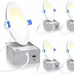 Deals 🔥 4 Pack 6 Inch Ultra-Thin LED Recessed Ceiling Light With Junction Box, 5000K Daylight, 12W 110W Eqv, Dimmable Can-Killer Downlight, 1050LM High Brightness - ETL And Energy Star Certified 6000k - Clear Whit 😀 -Lighting & Ceiling Fans Shop 41NyGkuUgML. AC