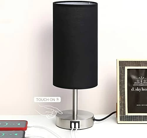 Best Sale π Bedside Lamp With USB Port - Touch Control Table Lamp For Bedroom Wood 3 Way Dimmable Nightstand Lamp With Round Flaxen Fabric Shade For Living Room, Dorm, Home Office (LED Bulb Included) Teal π 8 Best Sale π Bedside Lamp With USB Port - Touch Control Table Lamp For Bedroom Wood 3 Way Dimmable Nightstand Lamp With Round Flaxen Fabric Shade For Living Room, Dorm, Home Office (LED Bulb Included) Teal π - Image 6