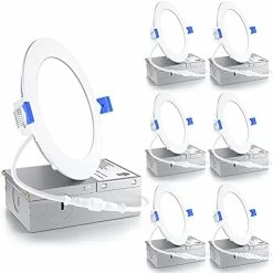 Cheap 👏 6 Pack 6 Inch Ultra-Thin LED Recessed Ceiling Light With Junction Box, 5000K Daylight, 12W 110W Eqv, Dimmable Can-Killer Downlight, 1050LM High Brightness - ETL And Energy Star Certified 6000k - Clear Whit 💯 -Lighting & Ceiling Fans Shop 41PUP0UI2pL. AC