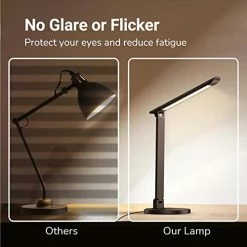 Discount ๐งจ LED Desk Lamp, Soysout Eye-Caring Table Lamp With USB Charging Port, 5 Lighting Modes With 7 Brightness Levels, Touch Control, 12W (Black) ๐ฅ