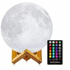 Brand new 🎉 Moon Lamp, LOGROTATE 16 Colors LED Night Light 3D Printing Moon Light With Stand & Remote/Touch Control And USB Rechargeable, Moon Light Lamps For Kids Friends Lover 🥳 Birthday Gifts (Diameter 4.8 INCH) 🔔 -Lighting & Ceiling Fans Shop 41PpRxoyHJL