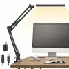 Cheap ✔️ LED Desk Lamp, Swing Arm Desk Light With Clamp, 3 Lighting 10 Brightness Eye-Caring Modes, Reading Desk Lamps For Home Office 360 Degree Spin With USB Adapter & Memory Function Black-14W White-aluminum Clip 😍 -Lighting & Ceiling Fans Shop 41PqeI1Q1uS