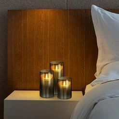 Outlet ⭐ Flickering Flameless Candles: LED Pillar Candles With Imitation Glass - Acrylic Battery Candles With Remote And Timer, Pack Of 3 (D:3" X H:4" 5" 6") & Gray… 🤩 11 Outlet ⭐ Flickering Flameless Candles: LED Pillar Candles With Imitation Glass - Acrylic Battery Candles With Remote And Timer, Pack Of 3 (D:3" X H:4" 5" 6") & Gray… 🤩 -Lighting & Ceiling Fans Shop 41R1DXytlPL