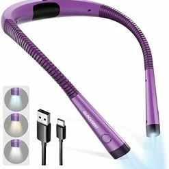 Coupon 🎁 LED Neck Reading Light, Book Light For Reading In Bed, 3 Colors, 6 Brightness Levels, Bendable Arms, Rechargeable, Long Lasting, Perfect For Reading, Knitting, Camping, Repairing New Pink 🔥 -Lighting & Ceiling Fans Shop 41R8udZBnNL. AC