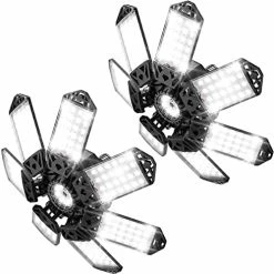 Coupon 🤩 4-Pack LED Garage Lights, 50W LED Shop Light With 3 Ultra Bright Adjustable Panels, 5000LM 6500K Deformable Ceiling Lights For Garage, Attic, Basement, E26/E27 Base 4+1 Panels (ul Listed) ⌛ -Lighting & Ceiling Fans Shop 41Rp0WfsVRL. AC