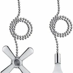 Top 10 🛒 Sunswan Ceiling Fan Pull Chain, 2pcs 3mm Diameter Beaded Ball Fan Pull Chain , 13.6 Inches Fan Pulls Set With Connector（Nickel ） 🌟