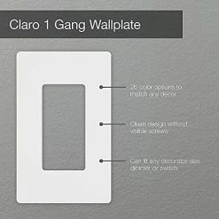 Hot Sale 👍 Claro 1 Gang Decorator/Rocker Wallplate, Gloss, White (1-Pack) | CW-1-WH 🎉 -Lighting & Ceiling Fans Shop 41SHrX5A0QL