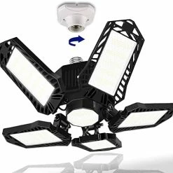 Brand new 🌟 LED Garage Light Bulbs, 10000LM Super Bright Garage Lighting LED Shop Light With Adjustable Panels, E26/E27 Screw Socket Deformable Led Garage Ceiling Light Fixture For Warehouse, Corridor, Stadium 👍 -Lighting & Ceiling Fans Shop 41SmKBNp9L. AC