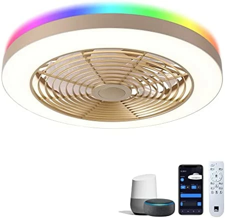Outlet 😀 Low Profile Ceiling Fan - 19.7" Smart Bladeless Ceiling Fans With Light And Remote,3 Colors Dimmable LED 6 Speeds 8 Blades Enclose Ceiling Fans With Light For Adult Kids Living Room Bedroom Black ✨ 12 Outlet 😀 Low Profile Ceiling Fan - 19.7" Smart Bladeless Ceiling Fans With Light And Remote,3 Colors Dimmable LED 6 Speeds 8 Blades Enclose Ceiling Fans With Light For Adult Kids Living Room Bedroom Black ✨ - Image 10